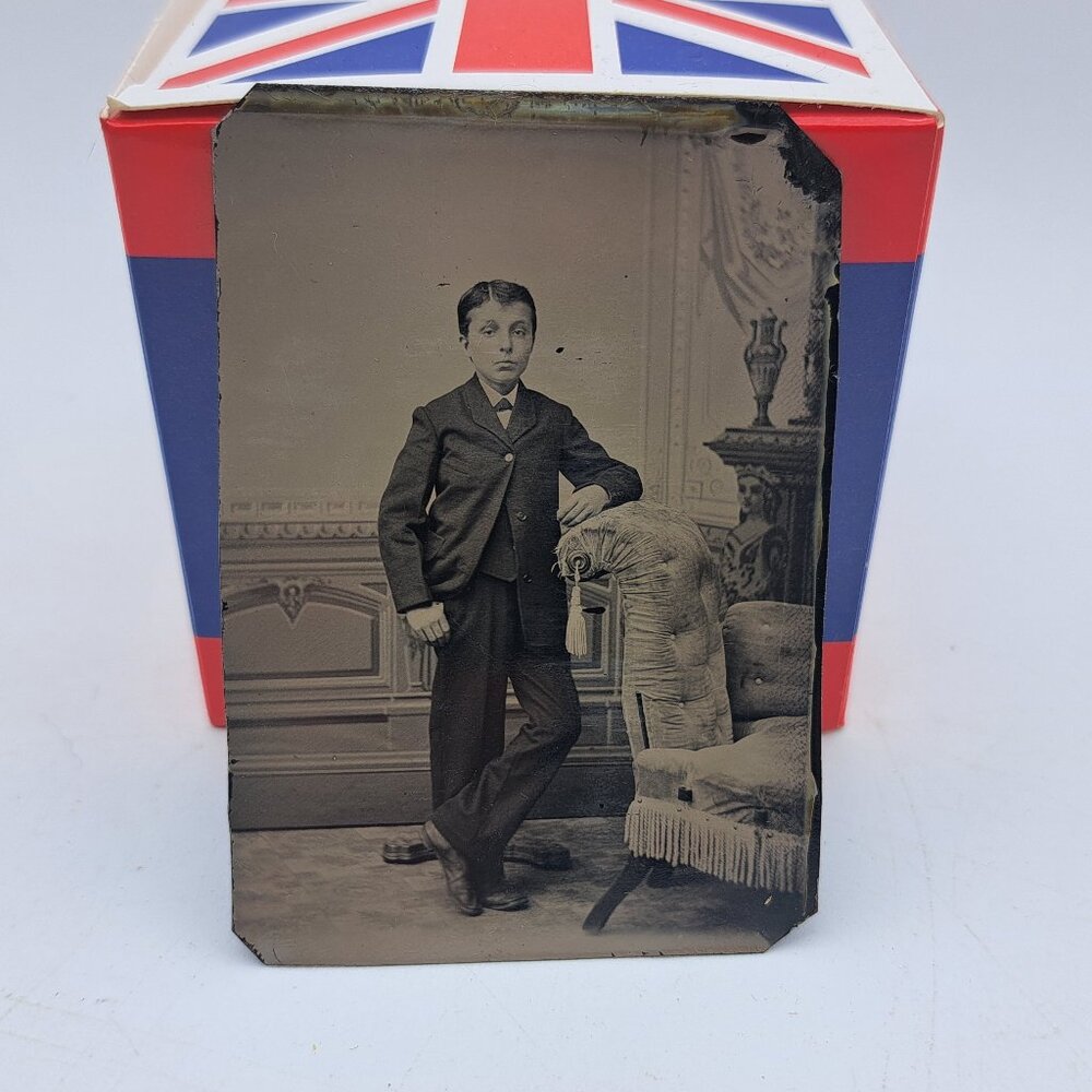 Antique Tin type of Boy